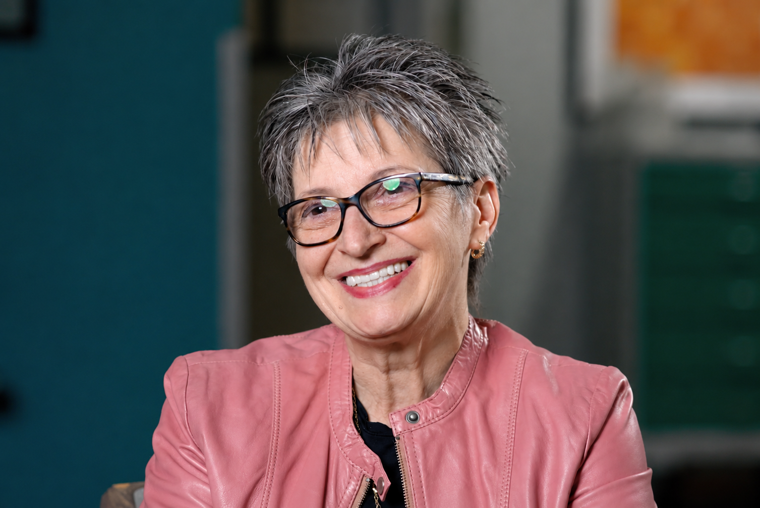 patient Rita smiling and telling her story